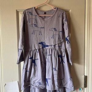 Tea collection is Blue Horse Print Kids Dress size 5